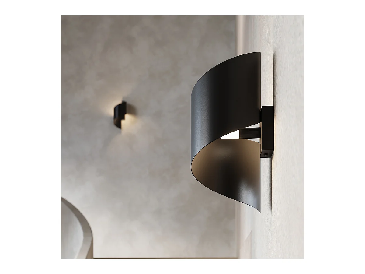 Lampade da parete Zaltonia moderno di acciaio - 1 sorgenti luminose 3000K - L.15 x A.31 cm - nero