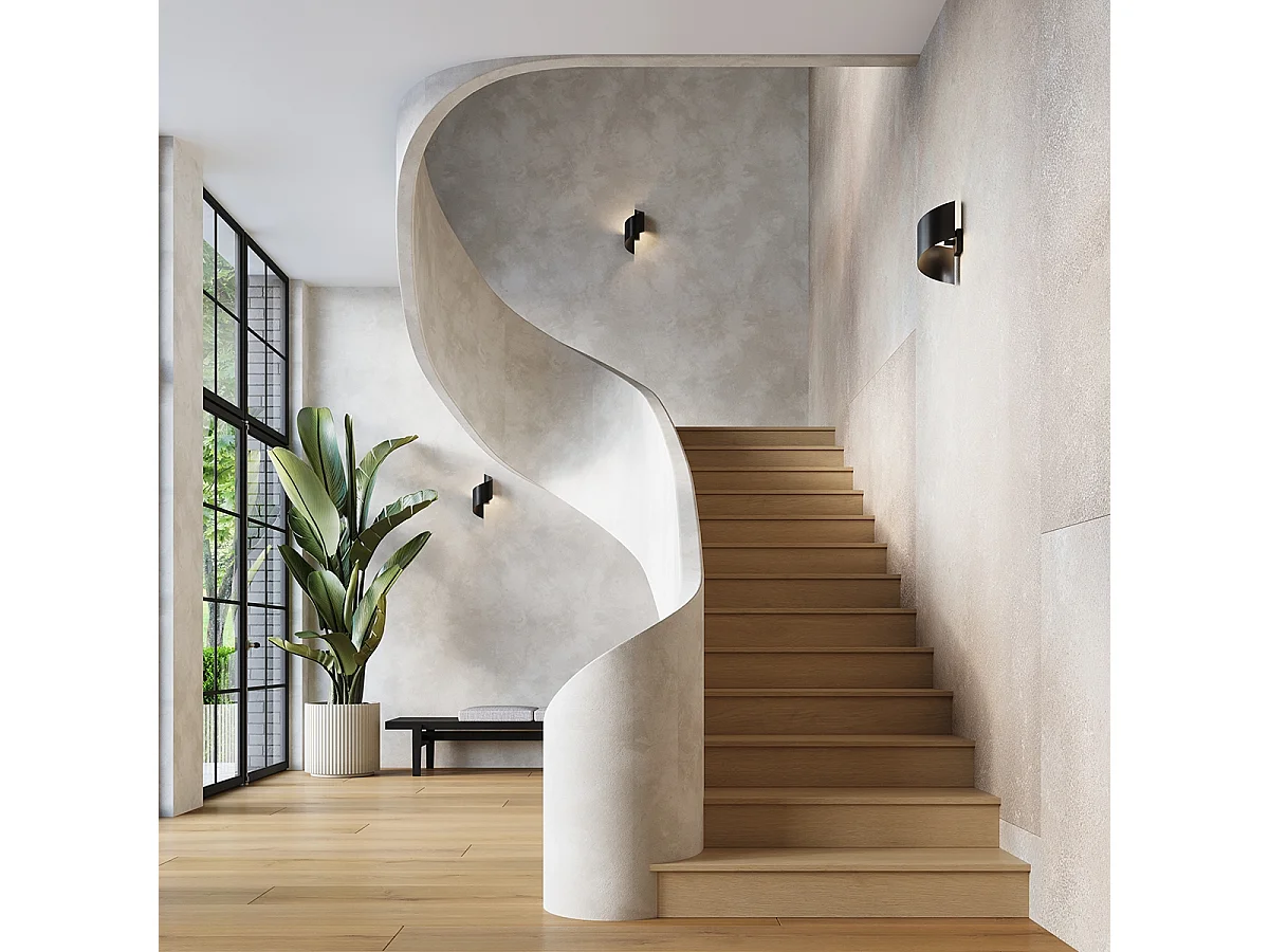 Appliques Zaltonia moderne en acier - 1 sources lumineuses 3000K - L.15 x H.31 cm - noir