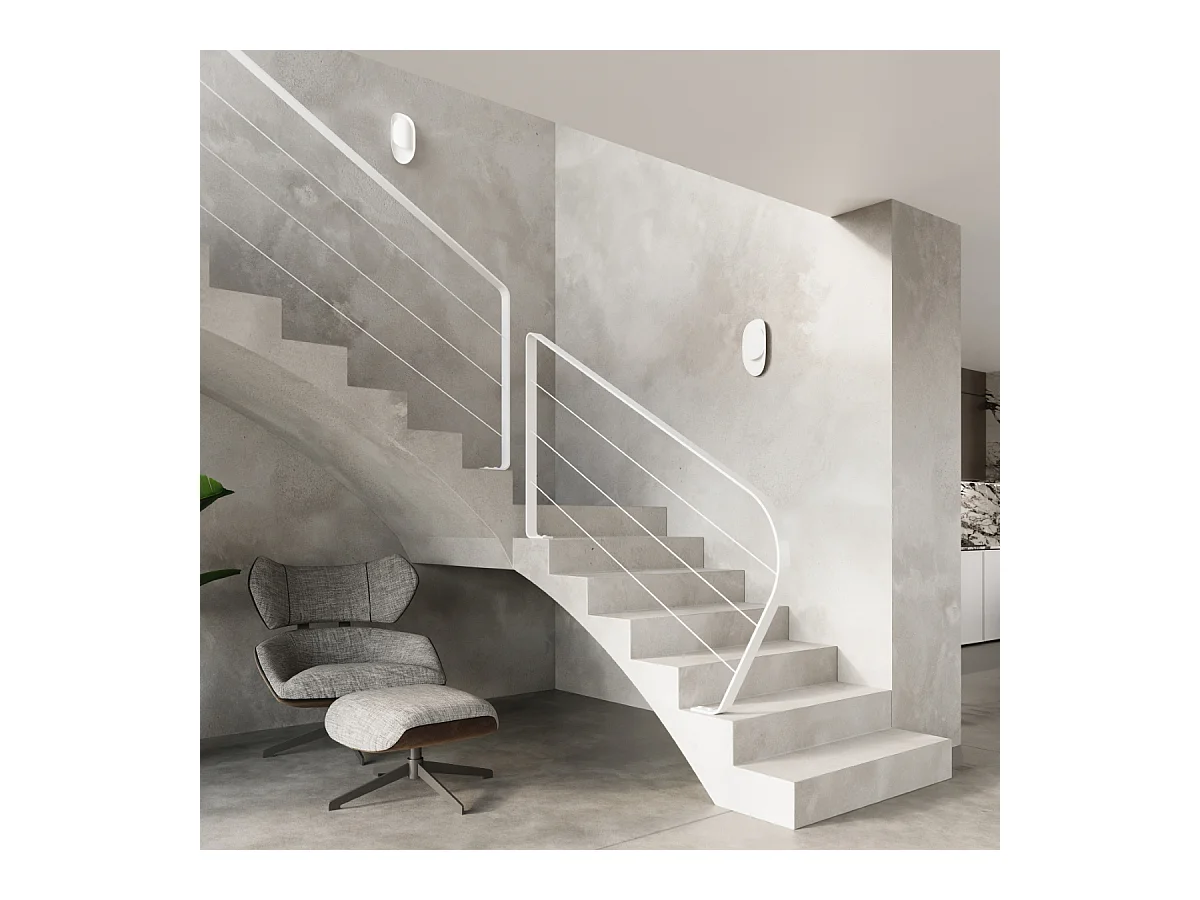 Appliques Revon moderne en acier - 1 sources lumineuses 3000K - L.13 x H.30 cm - blanc