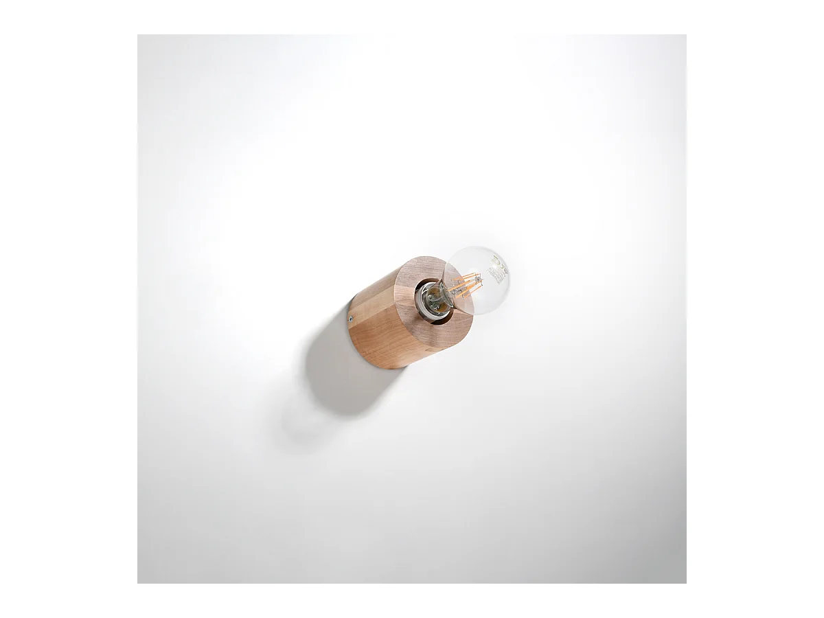 Wandlampen Nalvado Scandinavisch van  - 1 lichtbronnen 3000K - L.10 x H.10 cm - natuurlijk hout