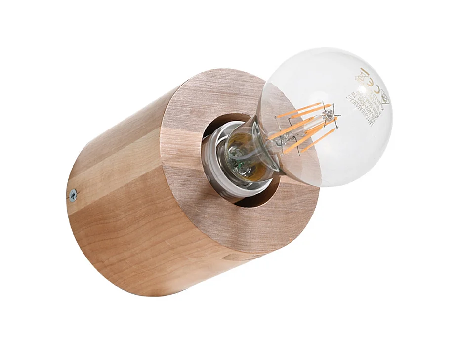 Wandlampen Nalvado Scandinavisch van  - 1 lichtbronnen 3000K - L.10 x H.10 cm - natuurlijk hout