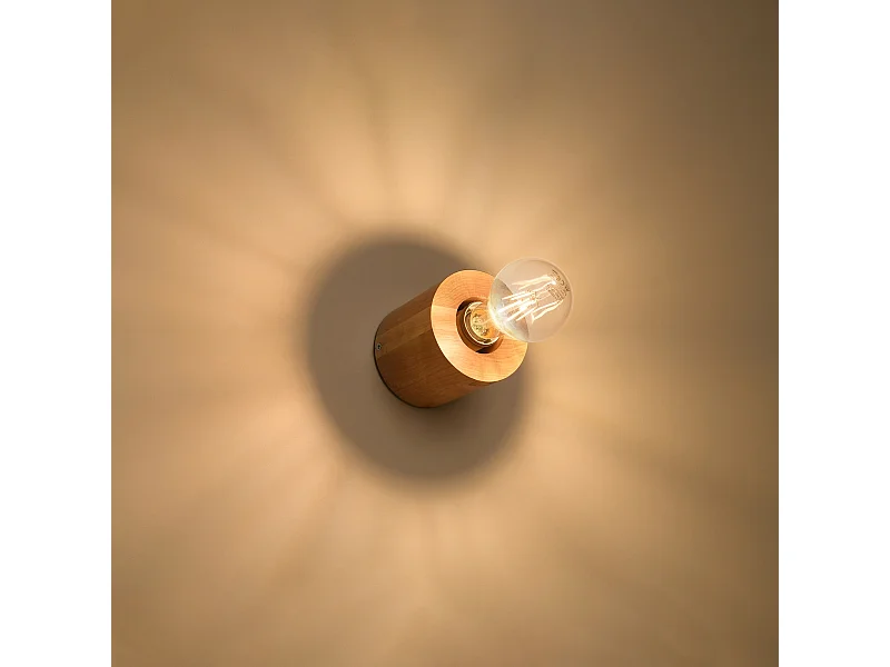 Appliques Nalvado scandinave en bois - 1 sources lumineuses 3000K - L.10 x H.10 cm - bois naturel