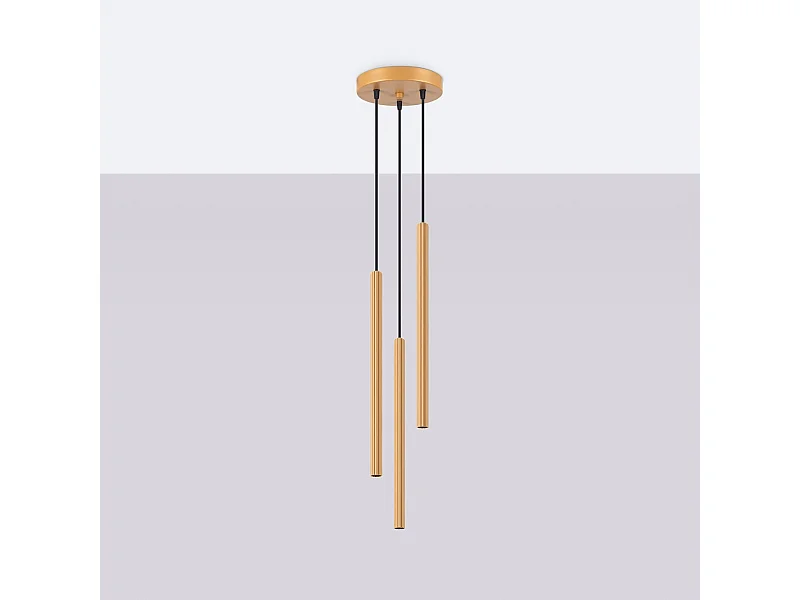 Applique Elara moderne en acier - 3 sources lumineuses 4000K - L.20 x H.120 cm - doré