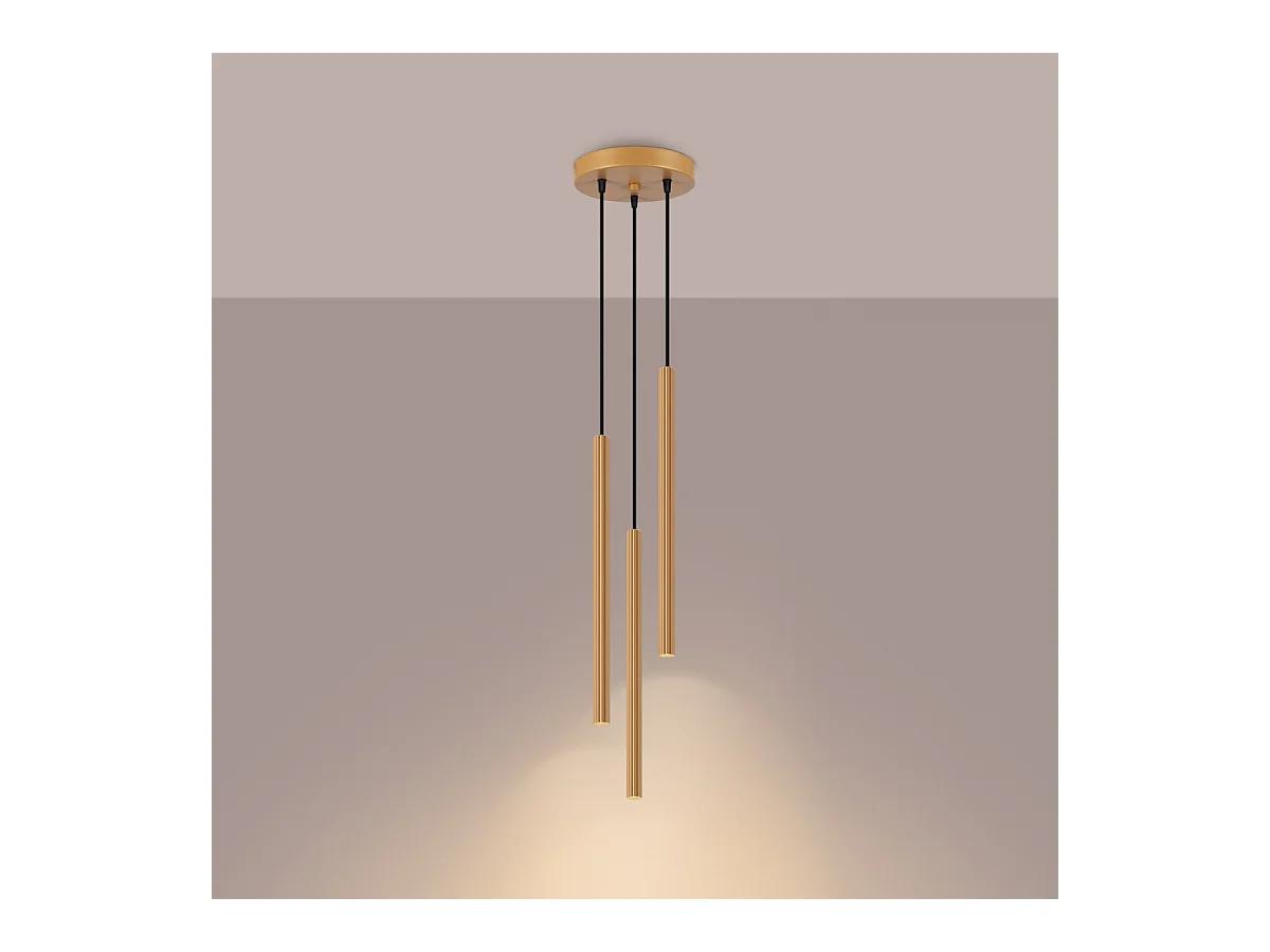 Applique Elara moderne en acier - 3 sources lumineuses 4000K - L.20 x H.120 cm - doré