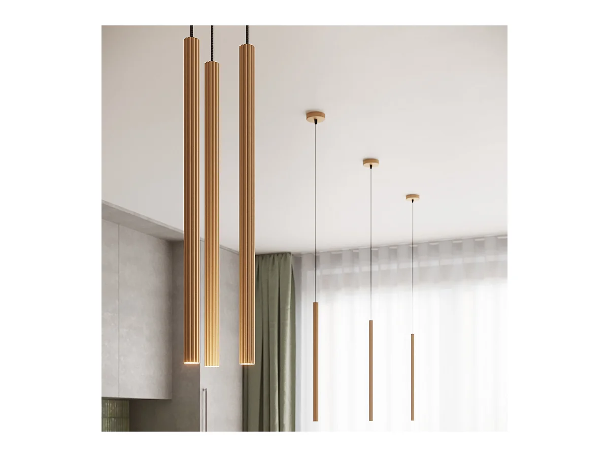 Applique Elara moderne en acier - 3 sources lumineuses 4000K - L.20 x H.120 cm - doré