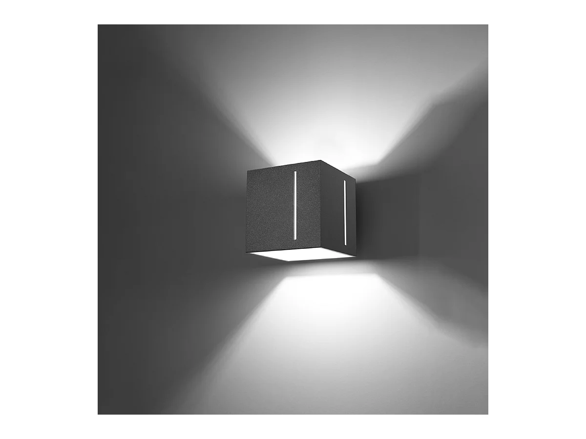 Wandlampen Luminara modern van  - 1 lichtbronnen 4000K - L.10 x H.10 cm - grijs