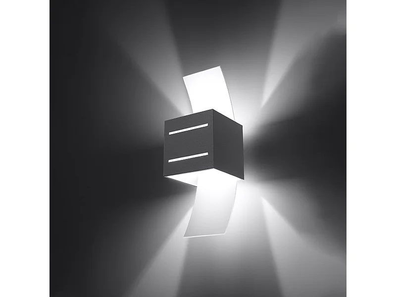 Wandlampen Solenix modern aus  Aluminium/Glas - 1 lichtquellen 3000K - L.10 x H. cm - grau