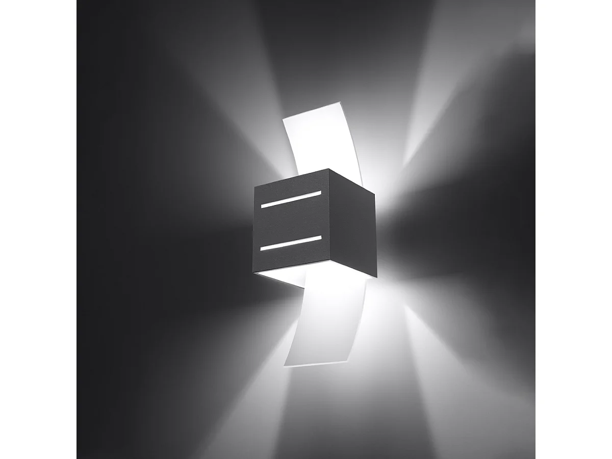 Wandlampen Solenix modern aus  Aluminium/Glas - 1 lichtquellen 3000K - L.10 x H. cm - grau