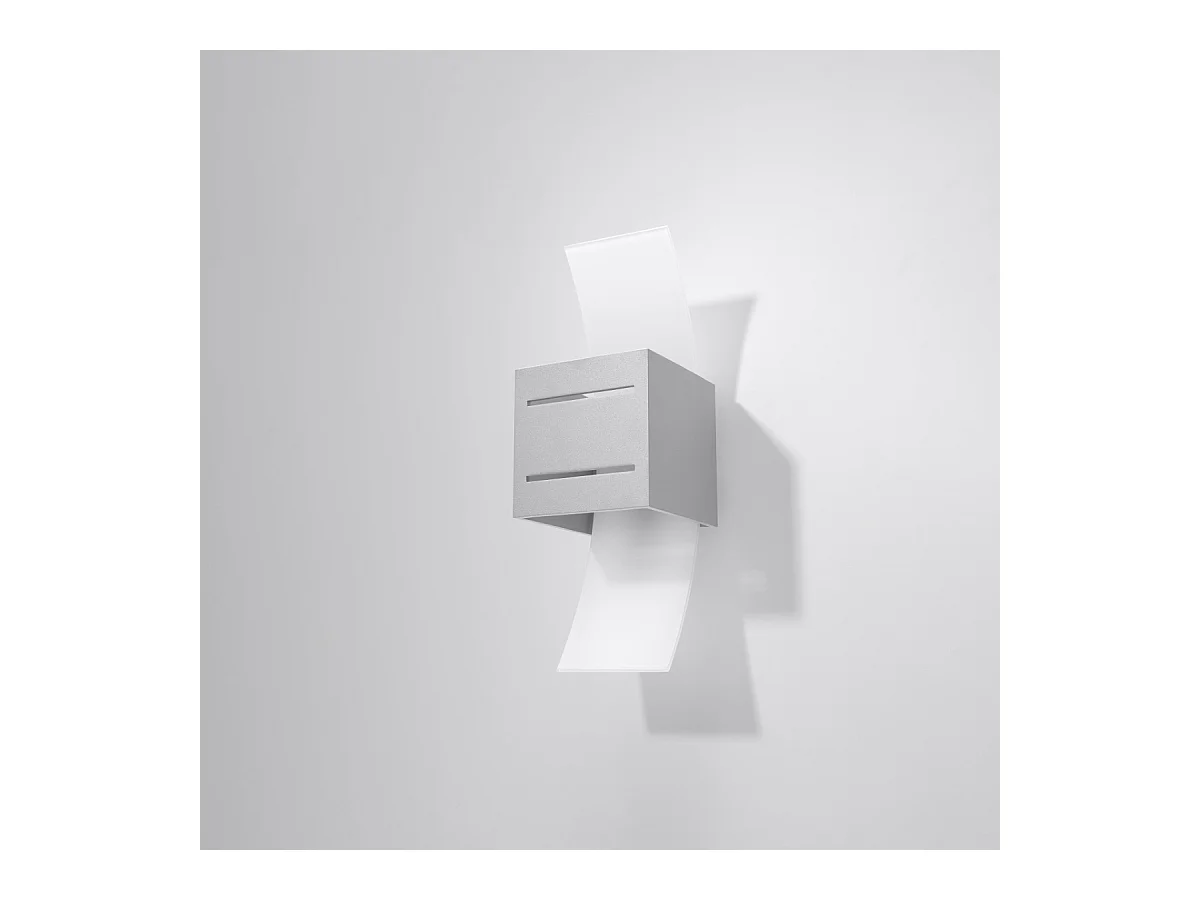 Wandlampen Solenix modern aus  Aluminium/Glas - 1 lichtquellen 3000K - L.10 x H. cm - grau