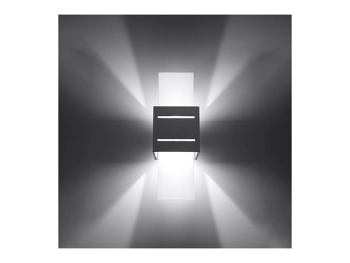 Wandlampen Solenix modern aus  Aluminium/Glas - 1 lichtquellen 3000K - L.10 x H. cm - grau