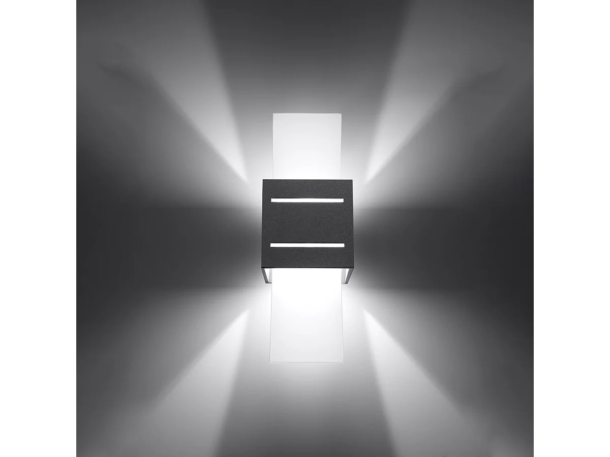 Appliques Solenix moderne en aluminium/verre - 1 sources lumineuses 3000K - L.10 x H.30 cm - gris