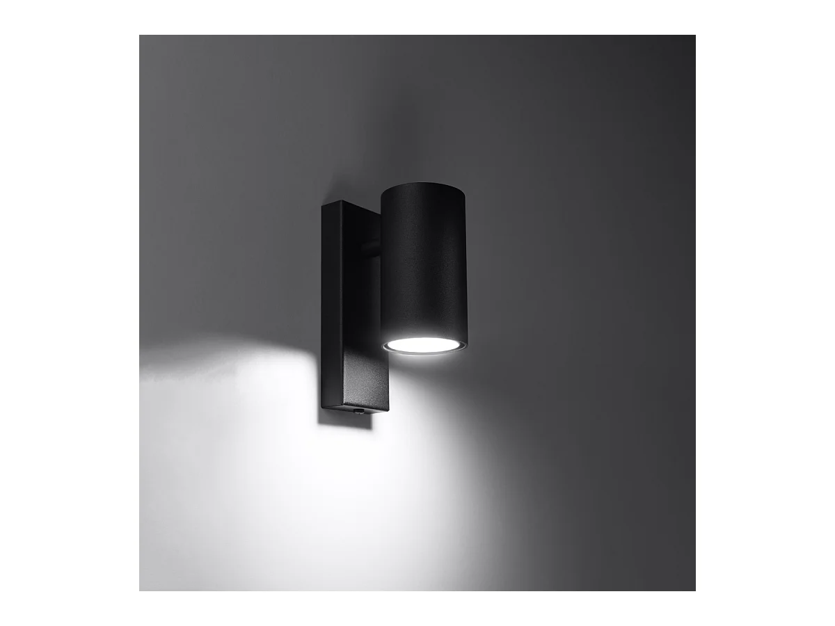 Appliques Nutiq moderne en acier - 1 sources lumineuses 4000K - L.6 x H.15 cm - noir