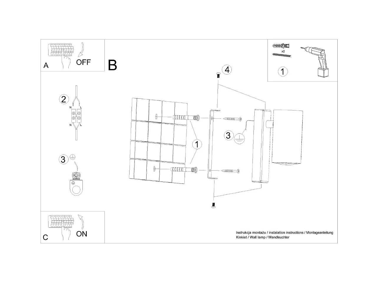 Appliques Nutiq moderne en acier - 1 sources lumineuses 4000K - L.6 x H.15 cm - noir