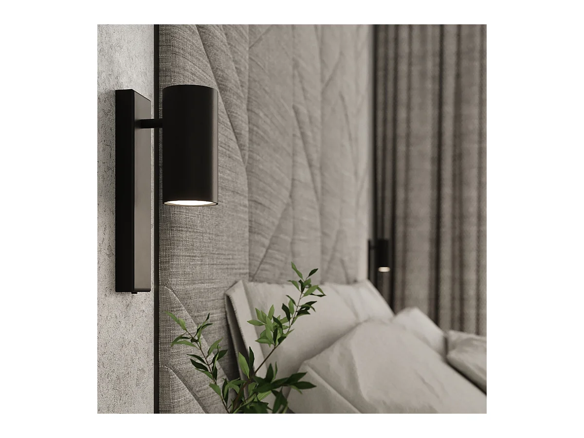 Appliques Nutiq moderne en acier - 1 sources lumineuses 4000K - L.6 x H.15 cm - noir