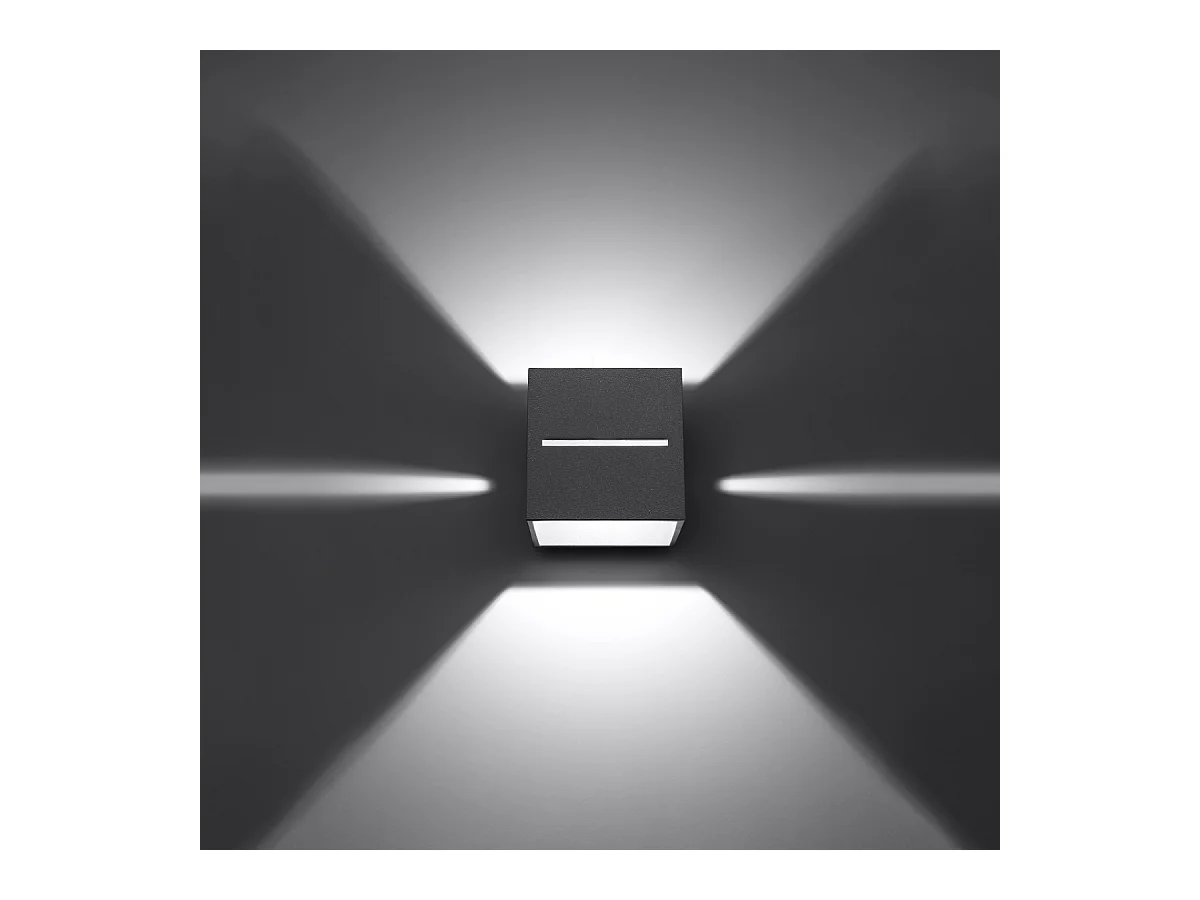 Lampade da parete Zorbo moderno di alluminio - 1 sorgenti luminose 3000K - L.10 x A.10 cm - grigio