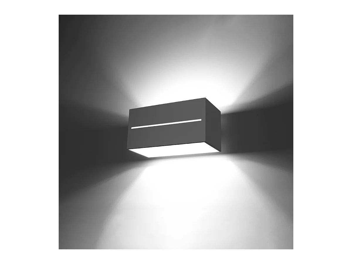 Wandlampen Zorbo maxi modern aus  Aluminium - 2 lichtquellen 4000K - L.20 x H. cm - grau