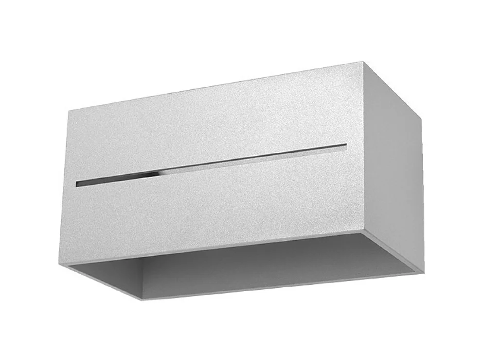 Wandlampen Zorbo maxi modern aus  Aluminium - 2 lichtquellen 4000K - L.20 x H. cm - grau