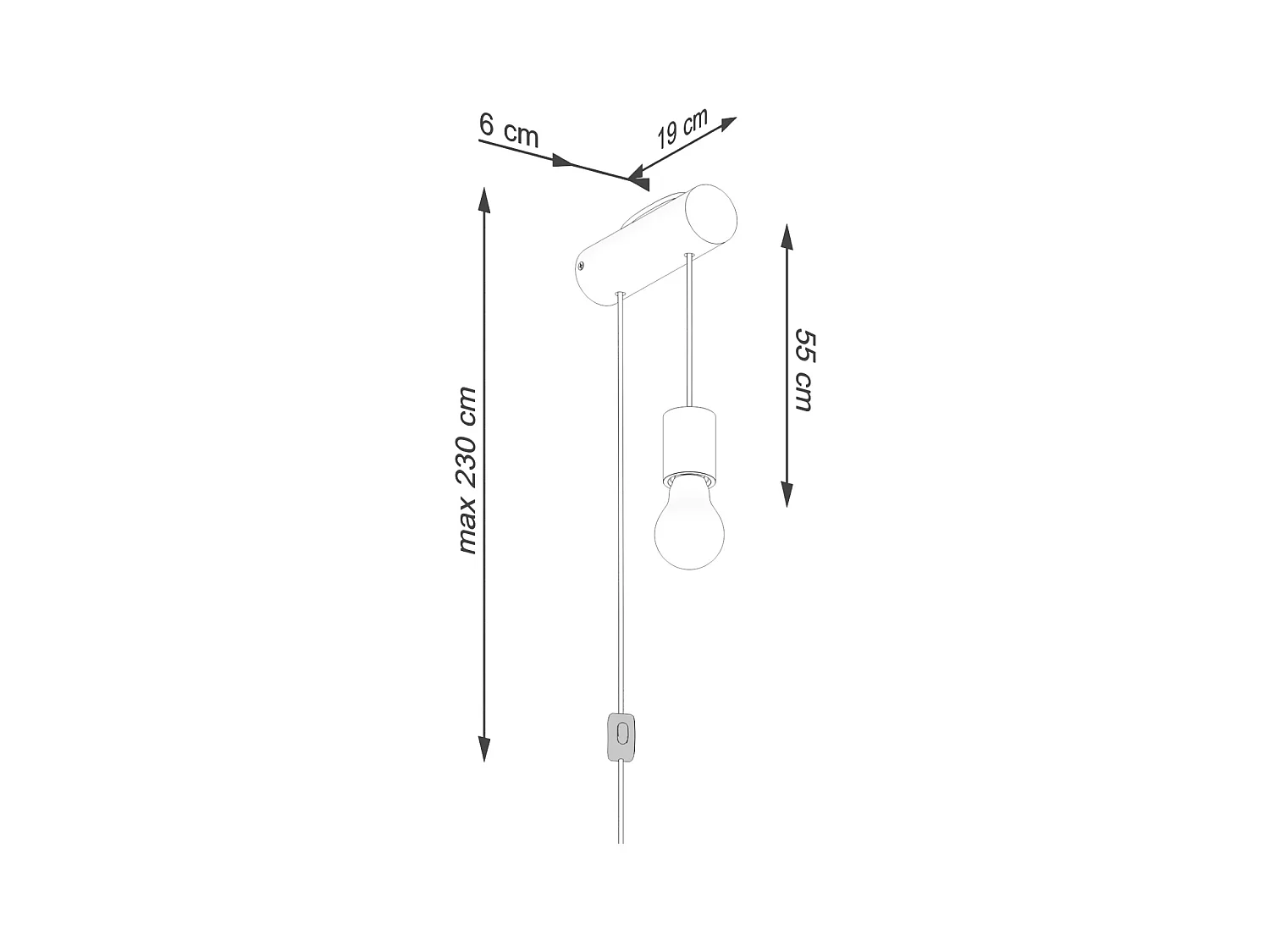 Applique Zynto grenier en bois - 1 sources lumineuses 3000K - L.6 x H.55 cm - bois naturel/blanc/noir