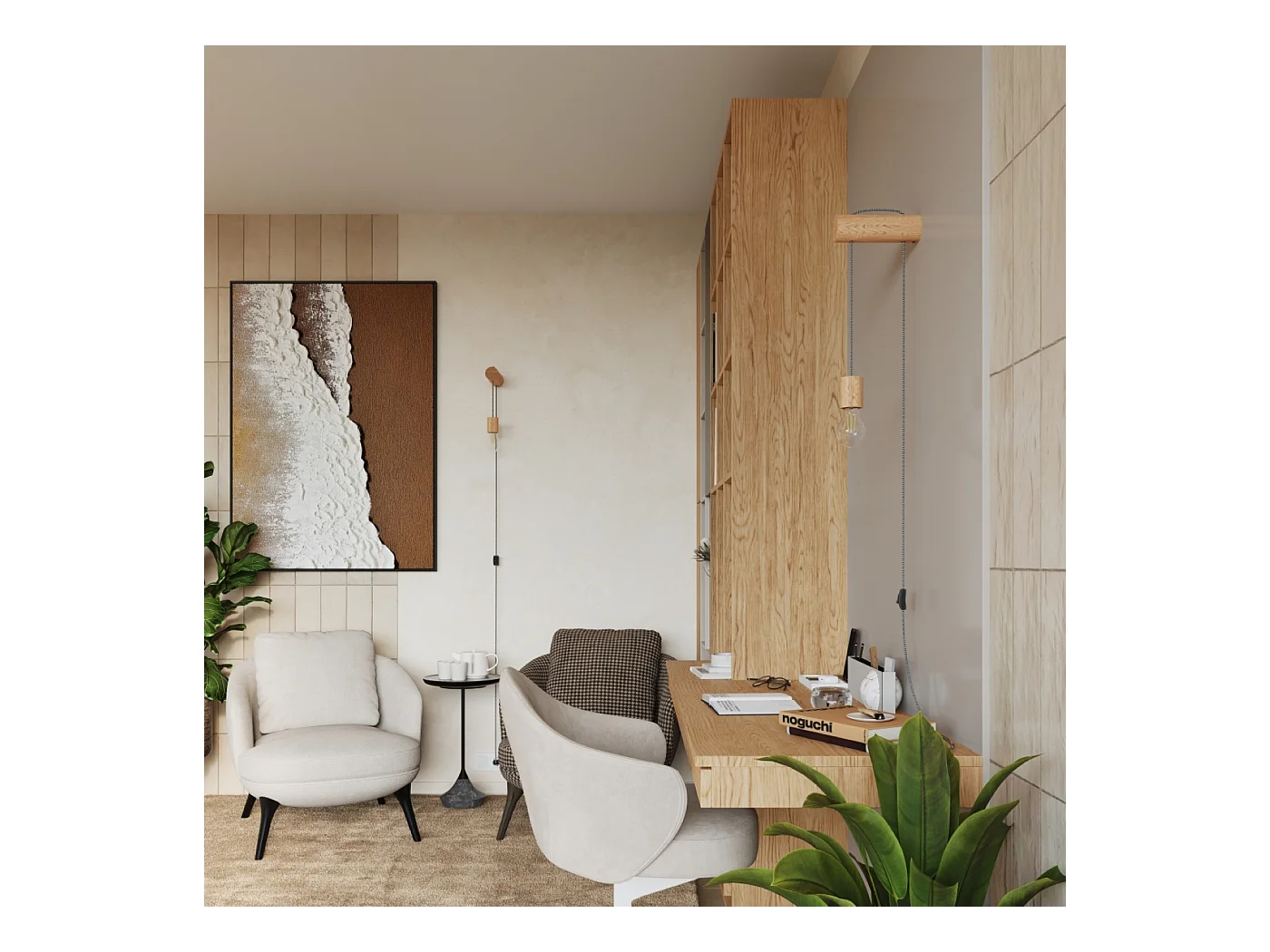 Applique Zynto grenier en bois - 1 sources lumineuses 3000K - L.6 x H.55 cm - bois naturel/blanc/noir