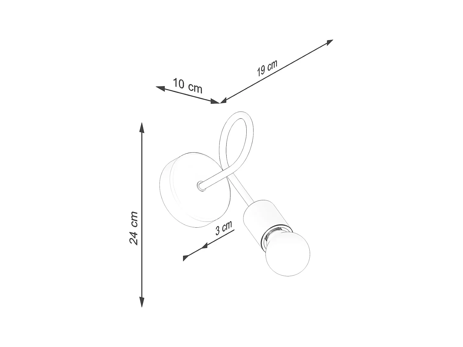 Lampada da parete Sparkon minimalista di acciaio/legno - 1 sorgenti luminose 3000K - L.10 x A.24 cm - bianco/legno naturale