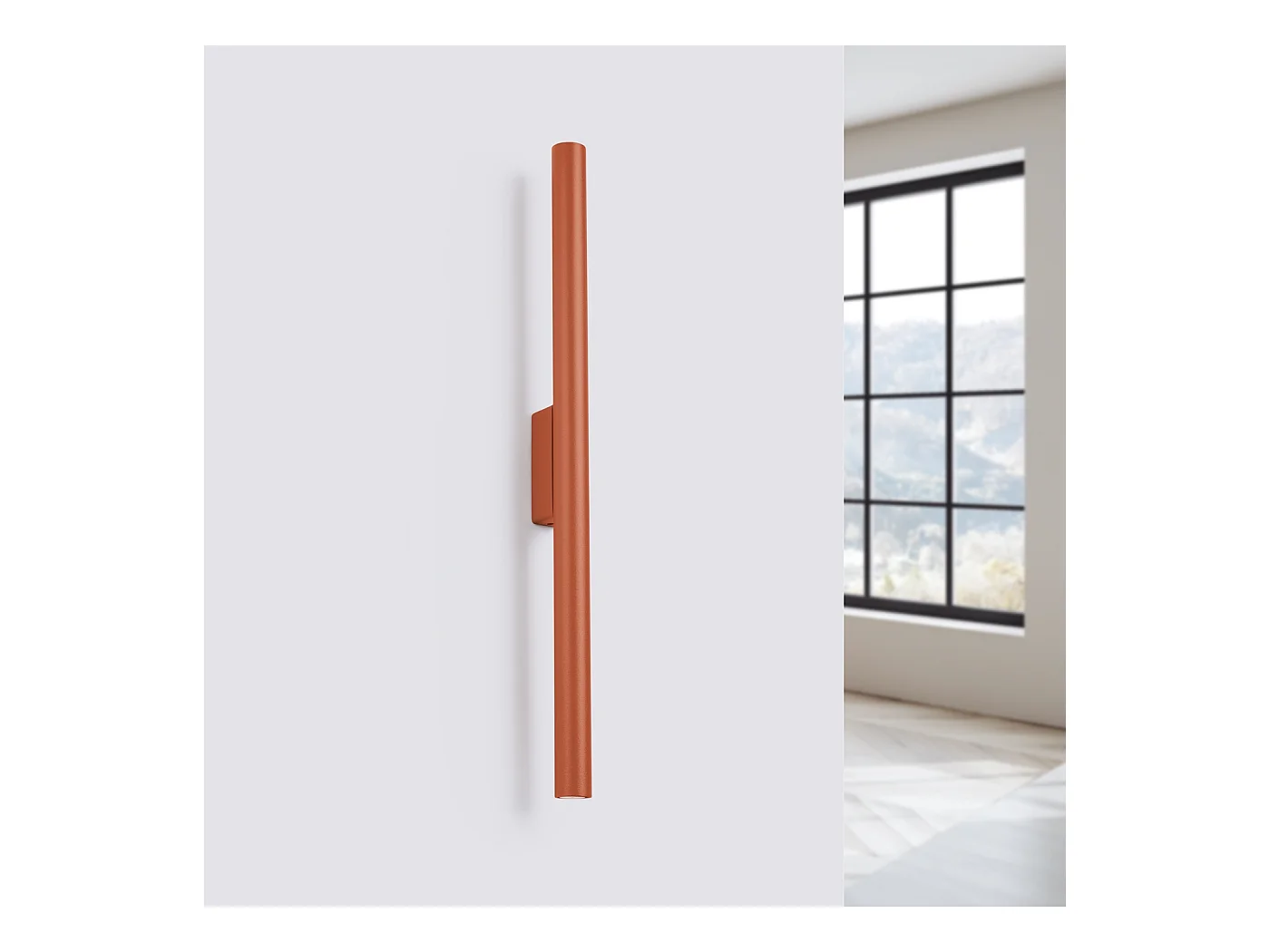 Wandleuchte Brill modern aus  Stahl - 2 lichtquellen 3000K - L.2,5 x H. cm - roter Ocker