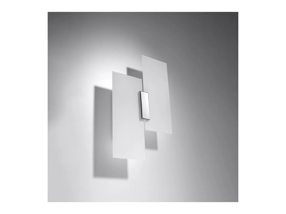 Wandlampen Fabulario modern van  - 2 lichtbronnen 4000K - L.27 x H.37 cm - chroom/wit