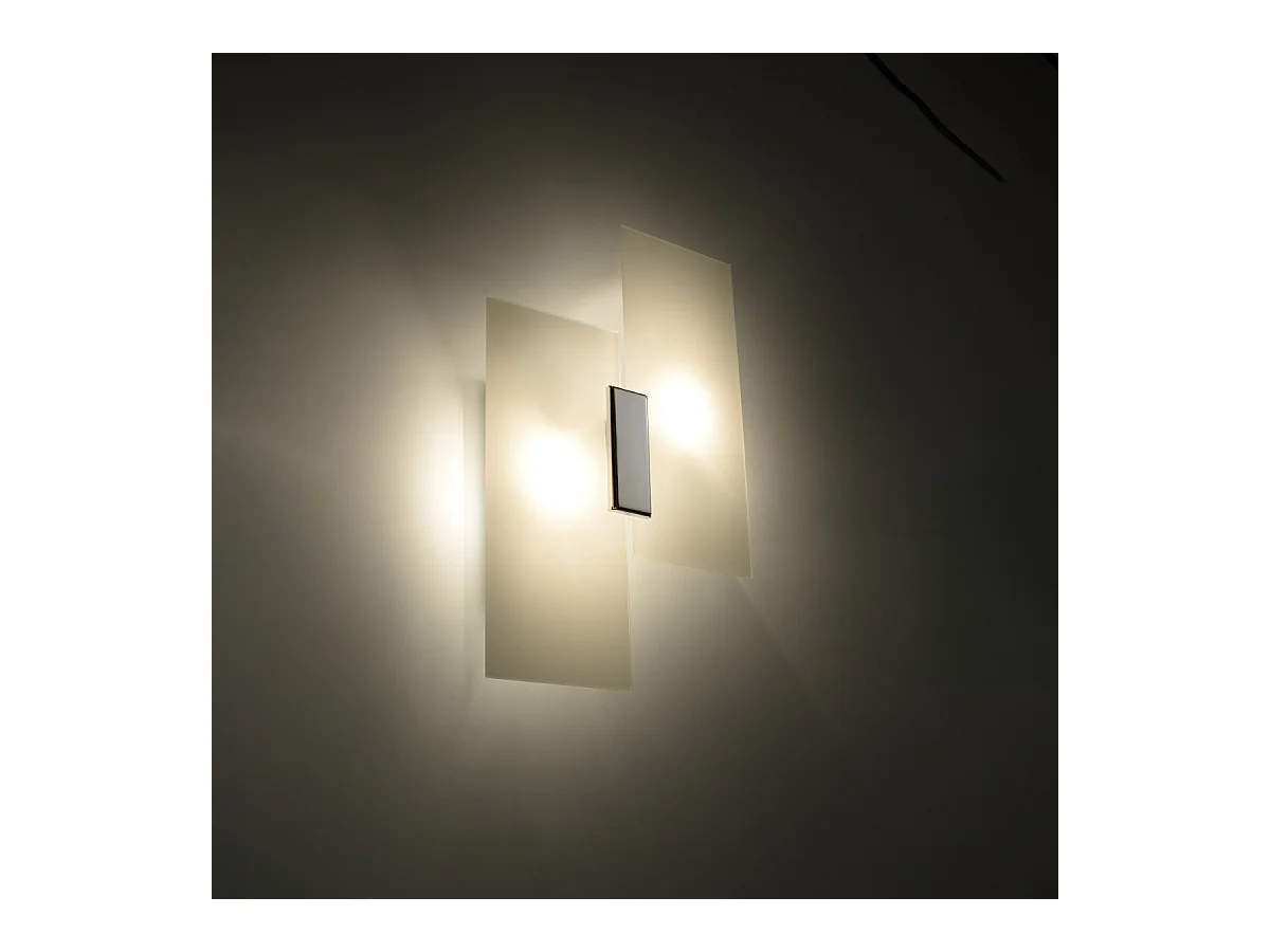 Wandlampen Fabulario modern van  - 2 lichtbronnen 4000K - L.27 x H.37 cm - chroom/wit