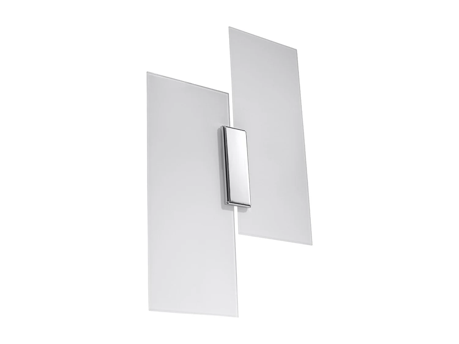 Appliques Fabulario moderne en acier/verre - 2 sources lumineuses 4000K - L.27 x H.37 cm - chromé/blanc