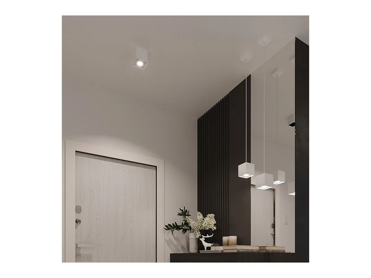 Wandlampen Quadx modern aus  Aluminium - 1 lichtquellen 3000K - L.10 x H. cm - Weiß