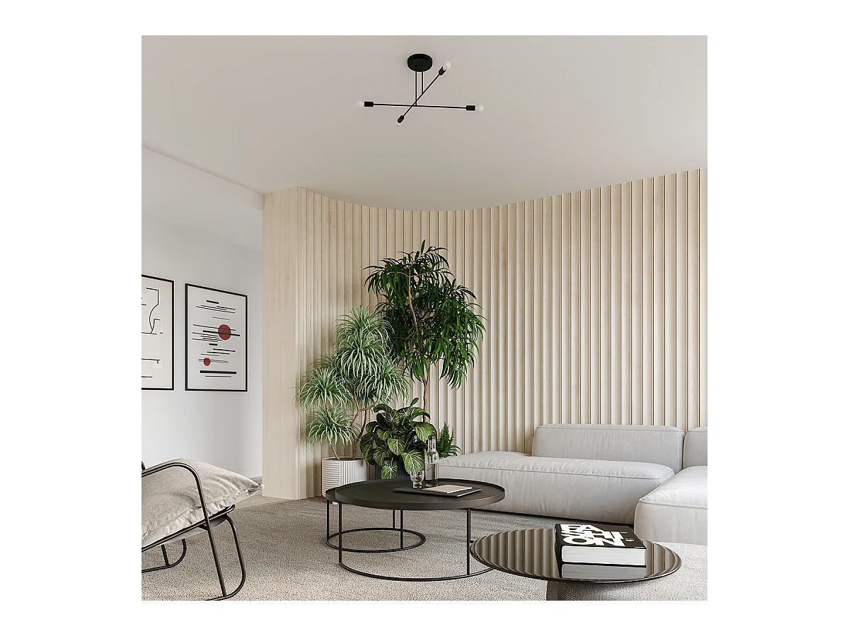 Wandlampen Torah modern van  - 1 lichtbronnen 4000K - L.19 x H.14,5 cm - zwart