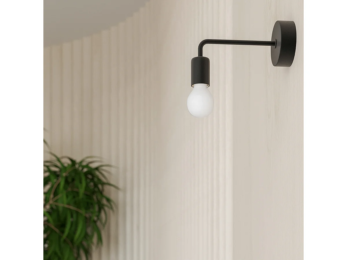 Appliques Torah moderne en acier - 1 sources lumineuses 4000K - L.19 x H.14,5 cm - noir