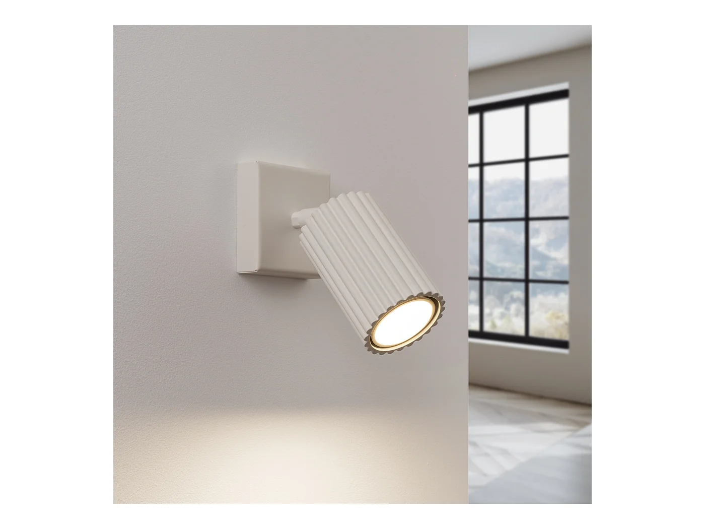 Wandlamp Gloow minimalistisch van  - 1 lichtbronnen 3000K - L.8 x H.8 cm - beige