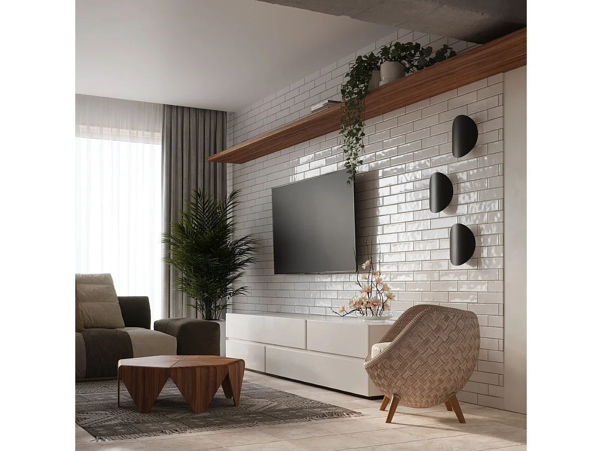 Appliques Perceptix moderne en acier - 2 sources lumineuses 4000K - L.25 x H.29 cm - noir