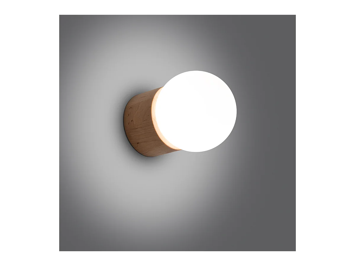Appliques Lust moderne en bois - 1 sources lumineuses 3000K - L.12 x H.12 cm - bois naturel