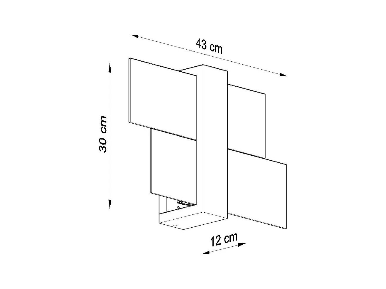 Wandlampen Ignis Scandinavisch van  - 1 lichtbronnen 3000K - L.43 x H.30 cm - wit