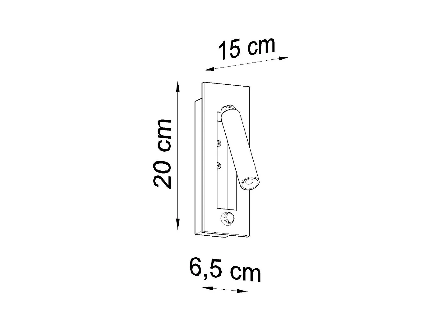 Appliques Zarenex moderne en acier - 1 sources lumineuses 3000K - L.6,5 x H.20 cm - noir