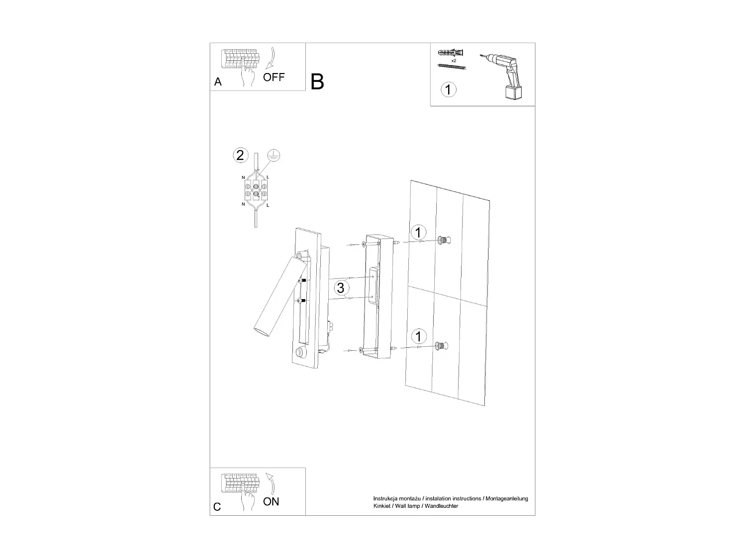 Appliques Zarenex moderne en acier - 1 sources lumineuses 3000K - L.6,5 x H.20 cm - noir
