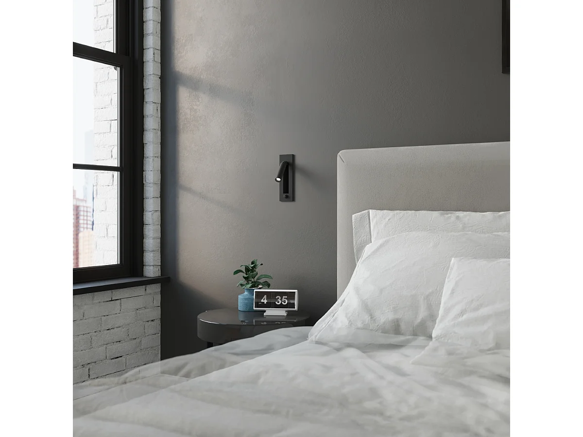 Appliques Zarenex moderne en acier - 1 sources lumineuses 3000K - L.6,5 x H.20 cm - noir