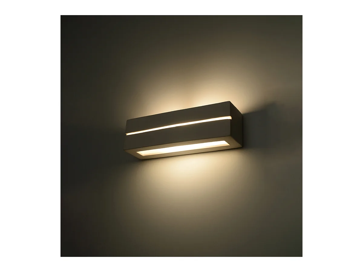 Wandlampen Solara line modern aus  Keramik - 1 lichtquellen 4000K - L.32,5 x H. cm - Weiß