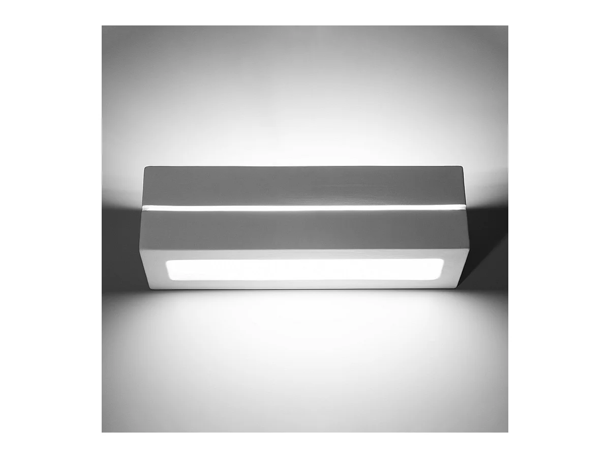 Wandlampen Solara line modern aus  Keramik - 1 lichtquellen 4000K - L.32,5 x H. cm - Weiß