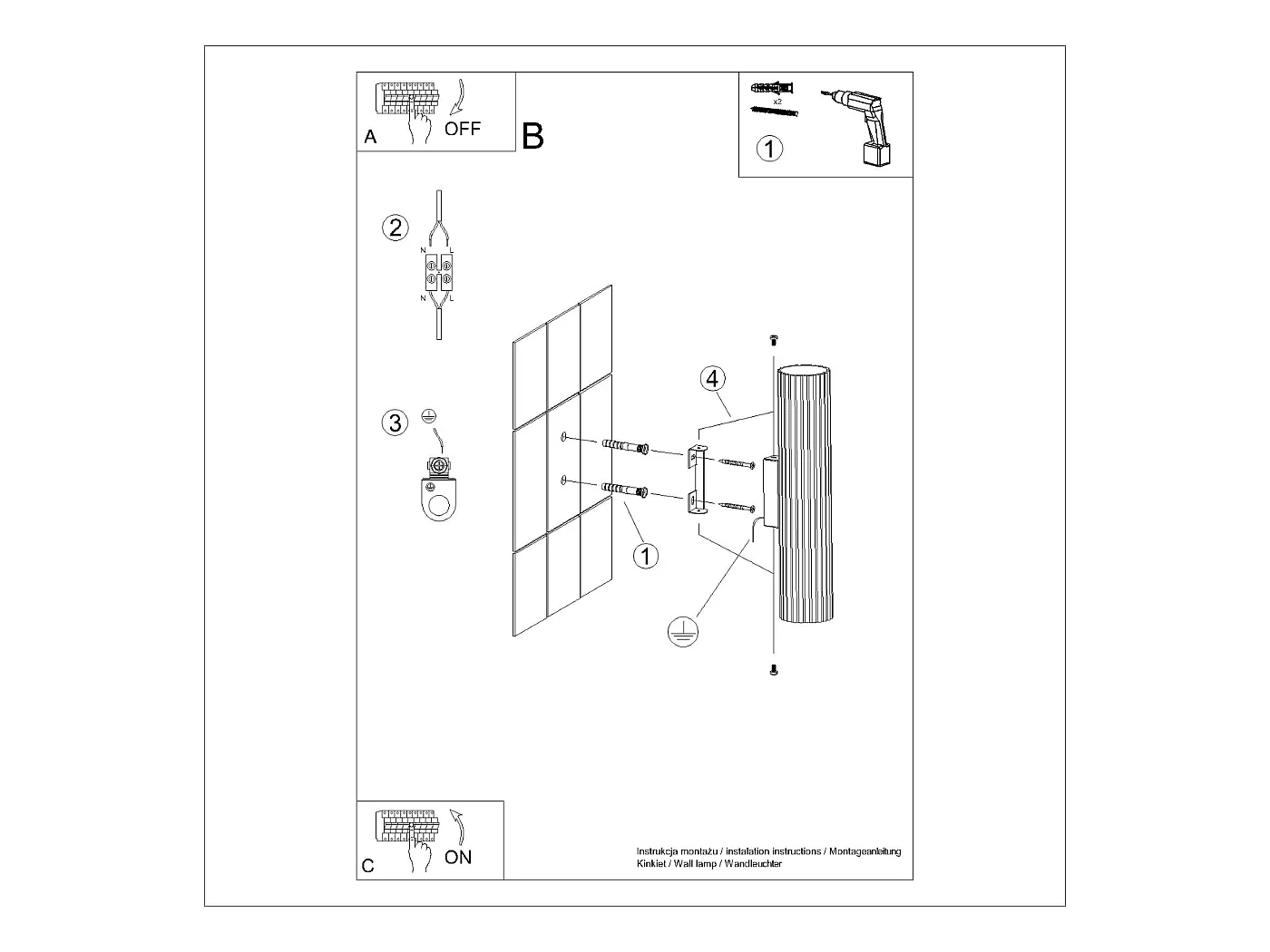 Applique Gloow minimaliste en aluminium - 2 sources lumineuses 3000K - L.6,5 x H.30 cm - noir