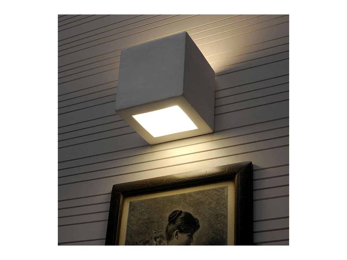 Lampade da parete Astra moderno di ceramica/vetro - 1 sorgenti luminose 3000K - L.14 x A.14 cm - bianco