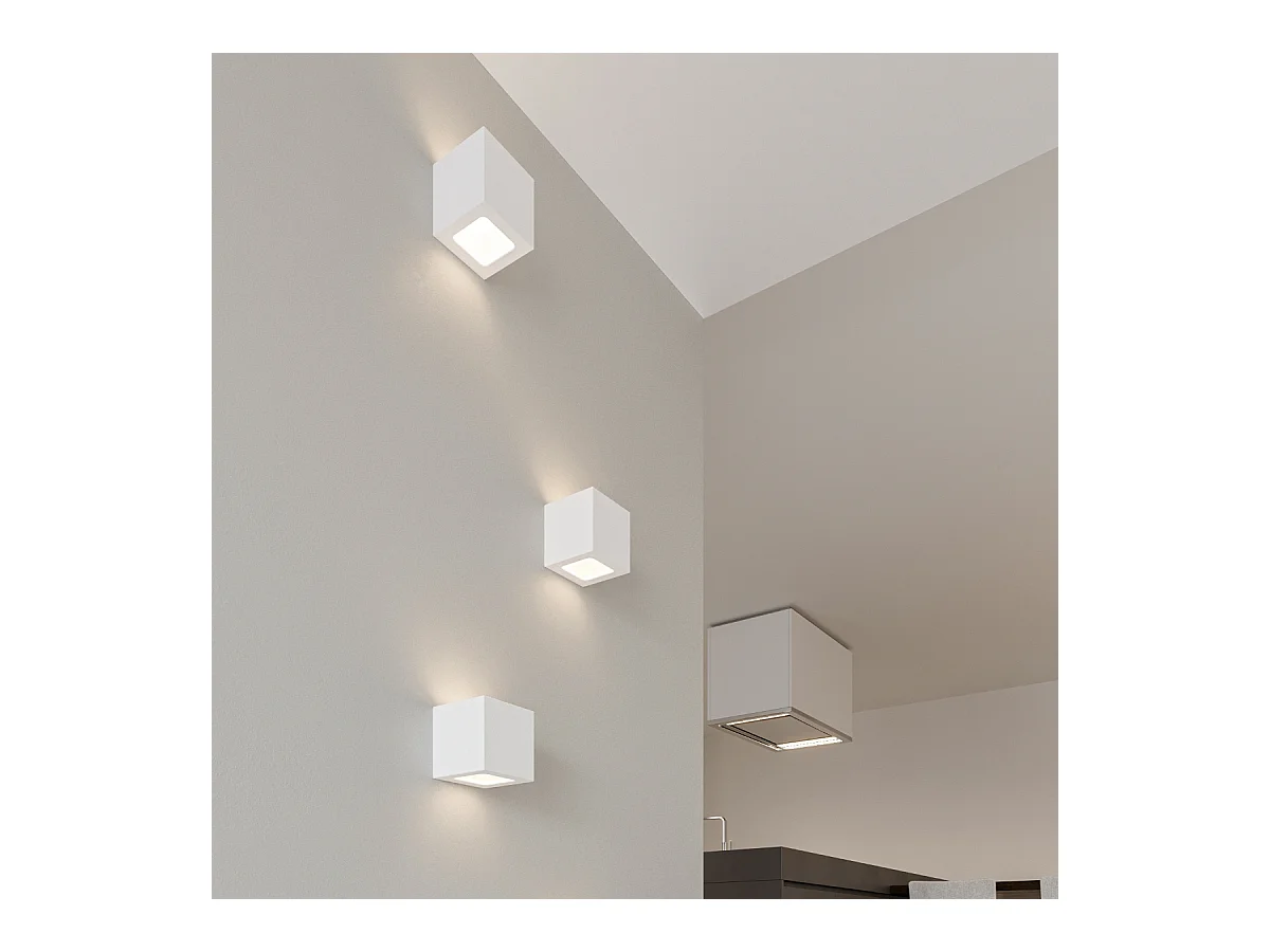 Lampade da parete Astra moderno di ceramica/vetro - 1 sorgenti luminose 3000K - L.14 x A.14 cm - bianco