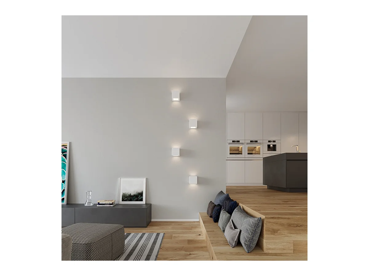 Lampade da parete Astra moderno di ceramica/vetro - 1 sorgenti luminose 3000K - L.14 x A.14 cm - bianco