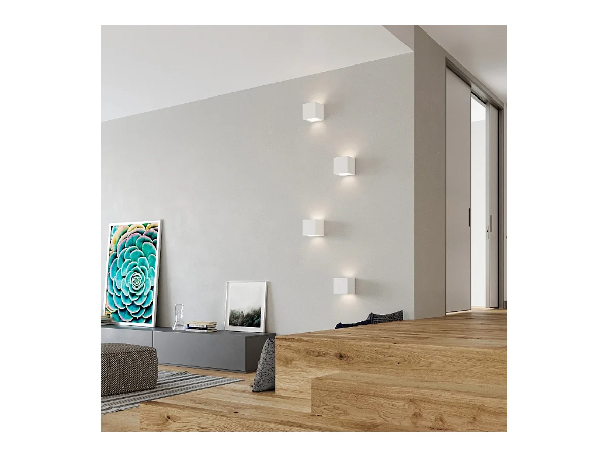 Lampade da parete Astra moderno di ceramica/vetro - 1 sorgenti luminose 3000K - L.14 x A.14 cm - bianco