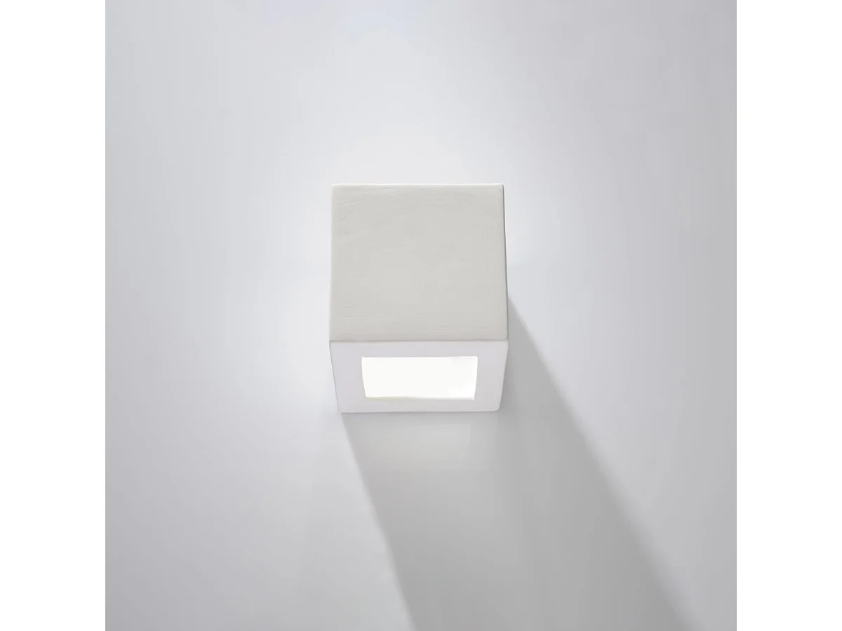 Appliques Astra moderne en céramique/verre - 1 sources lumineuses 3000K - L.14 x H.14 cm - blanc