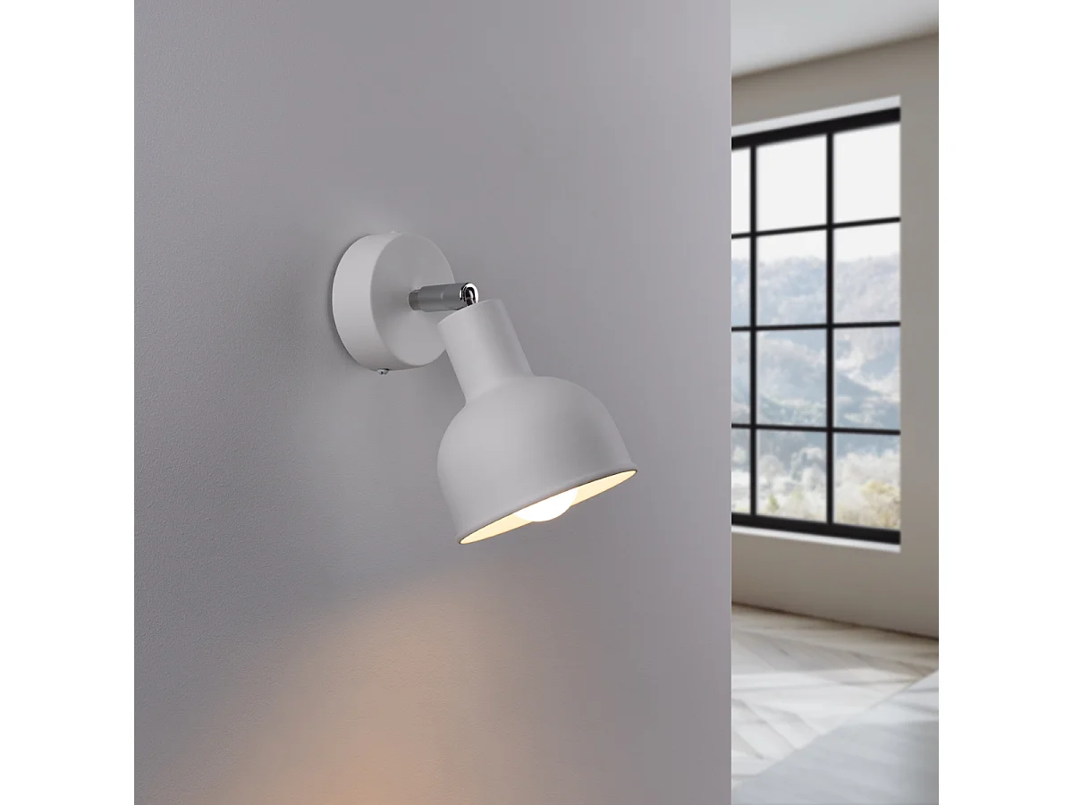 Candeeiros de parede Zenda sótão, aço - 1 fontes de luz 3000K - L.19 x H.17 cm - branco