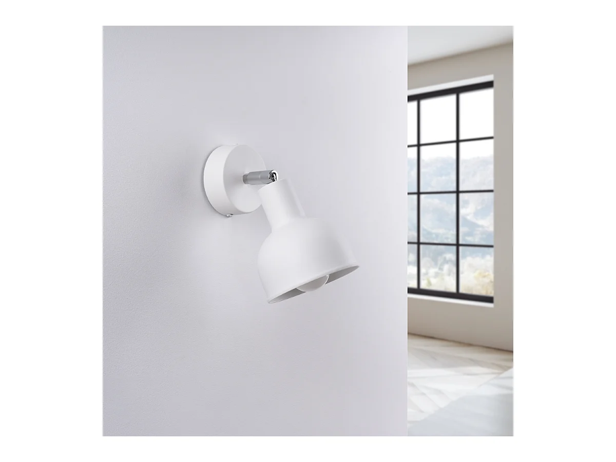 Candeeiros de parede Zenda sótão, aço - 1 fontes de luz 3000K - L.19 x H.17 cm - branco