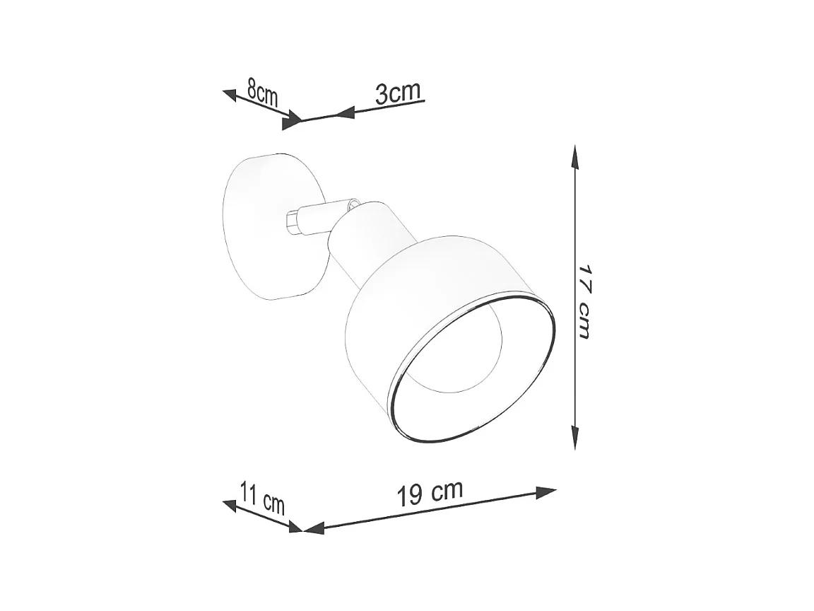 Candeeiros de parede Zenda sótão, aço - 1 fontes de luz 3000K - L.19 x H.17 cm - branco