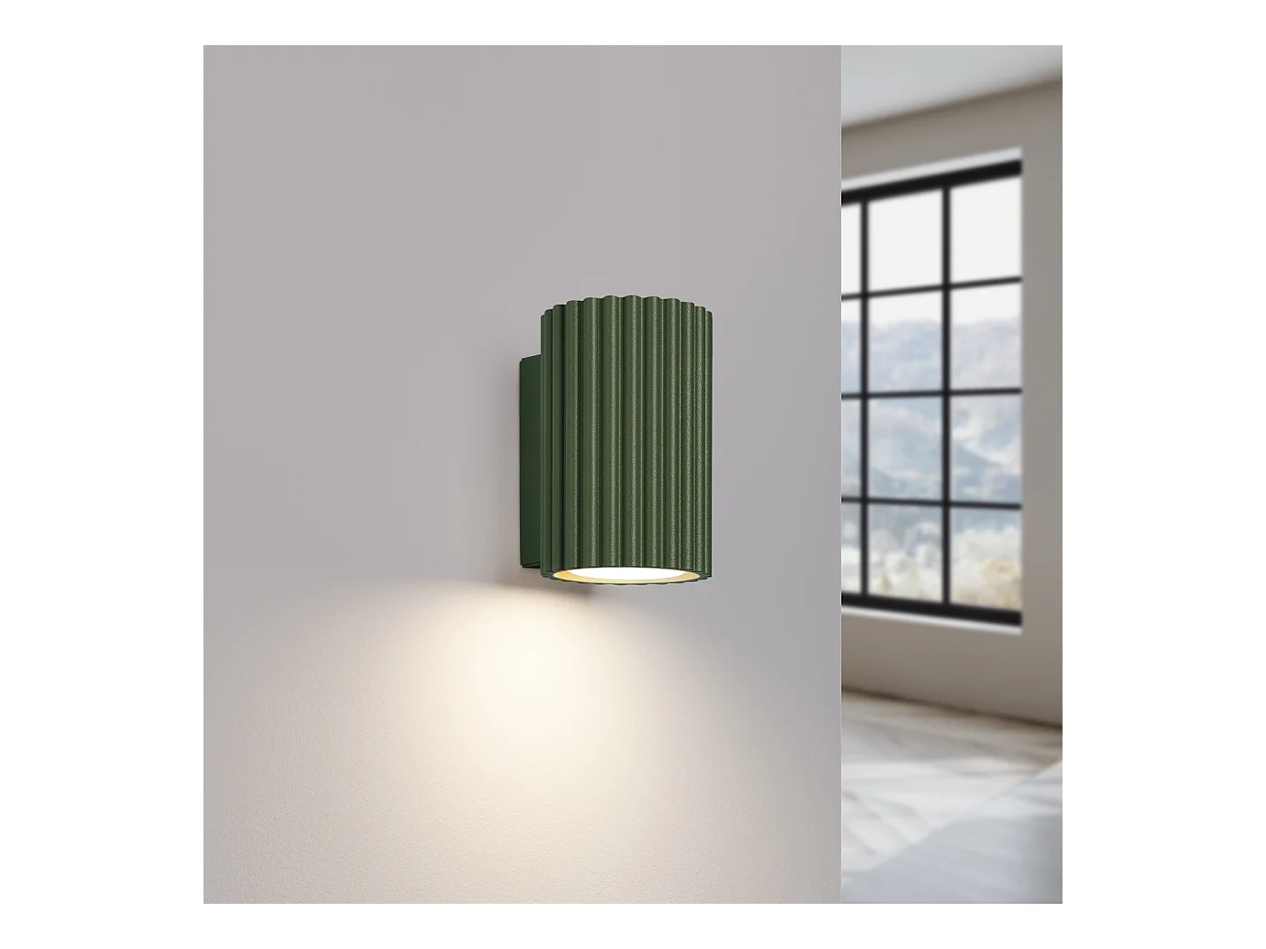 Wandleuchte Gloow minimalistisch aus  Aluminium - 1 lichtquellen 4000K - L.6,5 x H. cm - olivgrün